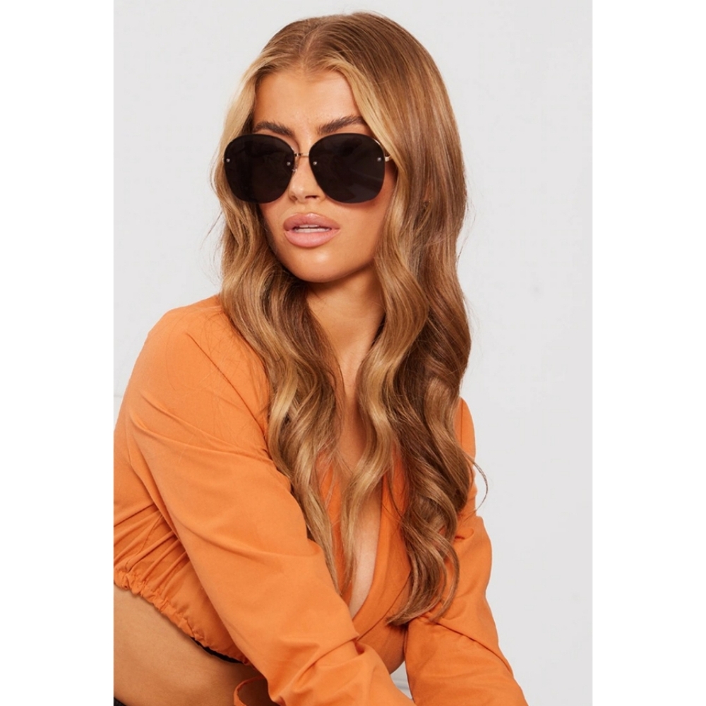🌞PrettyLittleThing Black Frameless Oversized Sunglasses